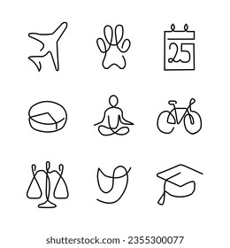 paw plane bicycle calendar.vector illuctration
