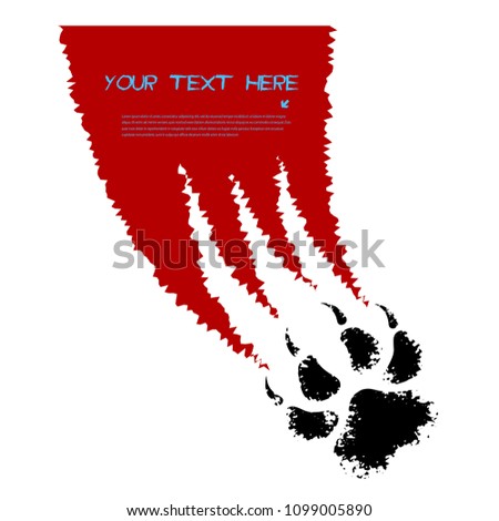 Paw of the predator tears the background.