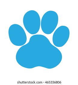 Paw Pet Blue Color 3d Render Stock Illustration 1060895600