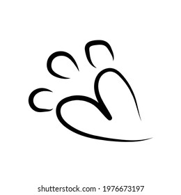 Paw print abstract vector illustration
