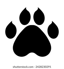 Paw print. Animal, cat, dog, fox, pads, claws, soft, track, pet, beloved, veterinary, care, walk, pattern, owner, limbs, treat, love, purr, bark, fur, tail, vet. Vector illustration