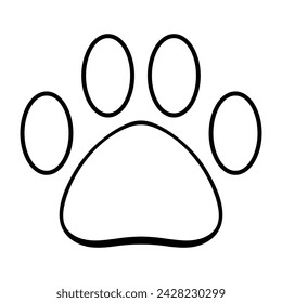 Paw print. Animal, cat, dog, fox, pads, claws, soft, track, pet, beloved, veterinary, care, walk, pattern, owner, limbs, treat, love, purr, bark, fur, tail, vet. Vector illustration