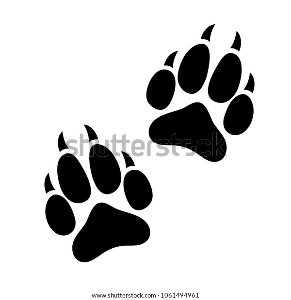 Tierhund Oder Katze Mit Paw Aufdruck Silhouette Stock Vektorgrafik Lizenzfrei