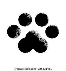 Paw print animal, vector illustration