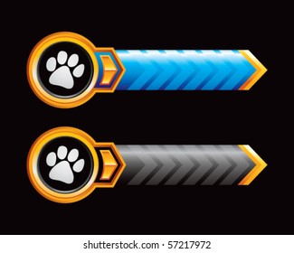 paw print blue and black arrows