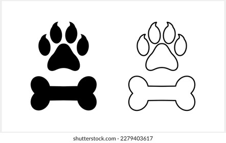 Piew-Druck und Knochenkulptur. Bleistift-Symbol. Vektorgrafik. EPS10