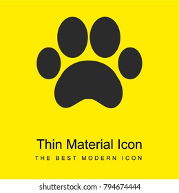 Paw print  bright yellow material minimal icon or logo design