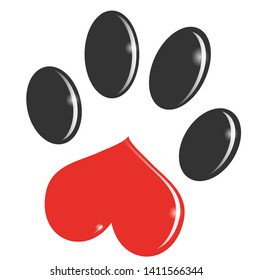 Paw Print cartoon isolated on white background. clip art illustration