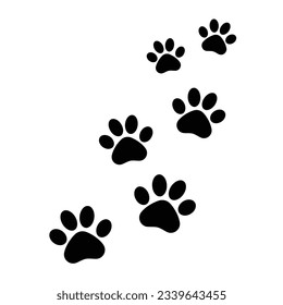 Paw print cat, dog, puppy. Flat style