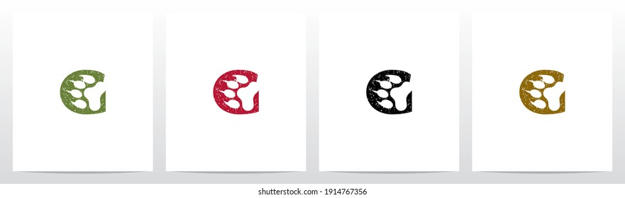 Paw Print With Claws On Letter Logo Design G