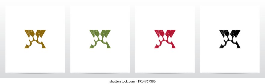 Paw Print With Claws On Letter Logo Design X