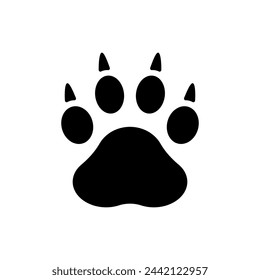 Paw print with claws. Vector