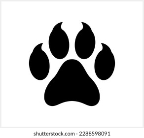 Paw print clipart. Stencil icon. Vector stock Illustration. EPS 10