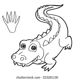 Paw Print Crocodile Coloring Page Vector Stock Vector (Royalty Free ...