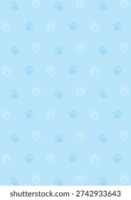 Paw print cute background portrait light blue