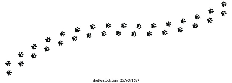 Paw print of a dog and cat, isolated on a transparent background. Perfect for pet designs, footprints, and animal-themed projects.
