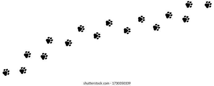 Paw Print Of Dog, Cat, Puppy Pet Footprint,  Print Vector Icon