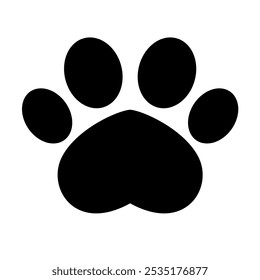Paw print dog and cat Vetor. ícone do cão de pegada. Ilustração do vetor do ícone Paw. 