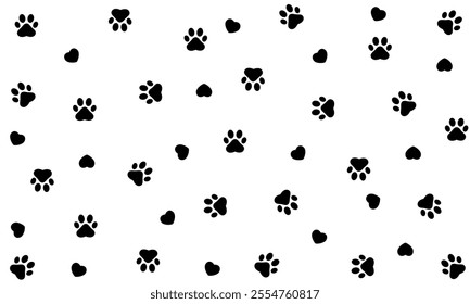 Paw print dog and cat Vector. footprint dog icon. Paw icon vector illustration.