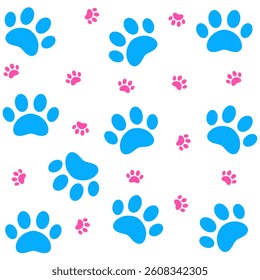 Paw print dog and cat Vector. footprint dog icon. Paw icon vector illustration.