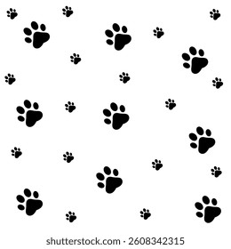 Paw print dog and cat Vector. footprint dog icon. Paw icon vector illustration.