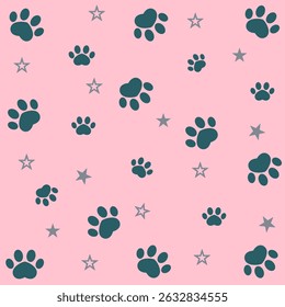 Paw print dog and cat Vector. footprint dog icon. Paw icon vector illustration.	
