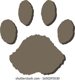 Paw print of a dog isolated vector icon.