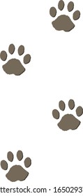 Paw print of a dog isolated vector icon.