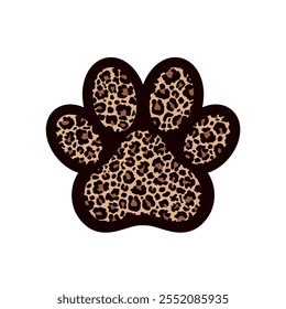 Paw print filled with leopard pattern.