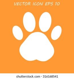 Paw Print. Flat design style eps 10