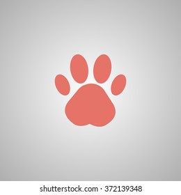 Paw Print. Flat design style eps 10