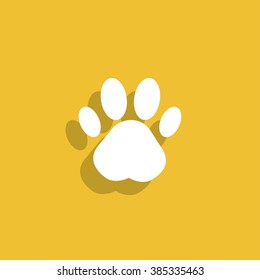 Paw Print. Flat design style eps 10