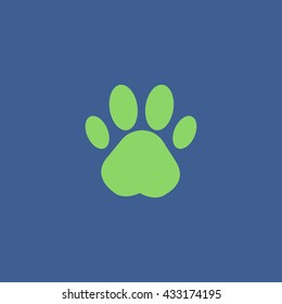 Paw Print. Flat design style eps 10