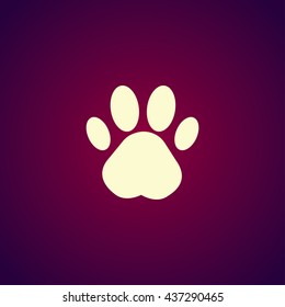 Paw Print. Flat design style eps 10