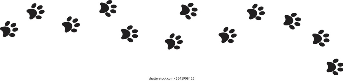 paw print foot trail- cat and dog paw print, vector illustration