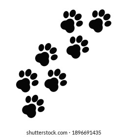 Paw Print Footsteps Isolated On White Stock Vector (Royalty Free ...