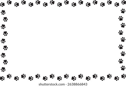 Paw print frame illustration (black)