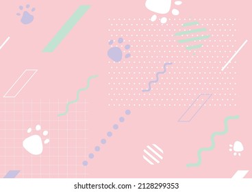 paw print and geometric pattern background