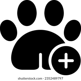 paw print glyph icon illustration vector