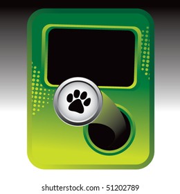 paw print green halftone template