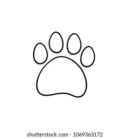 Paw print hand drawn outline doodle icon. Bear paw print vector sketch illustration for print, web, mobile and infographics isolated on white background.