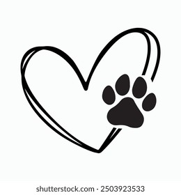 Paw Print Heart, Fur Mom, Dog Mom, Dog Mama, Paw Prints, Dog Quotes, Dog Lover, Cricut Cut File, Vector Files for Cricut