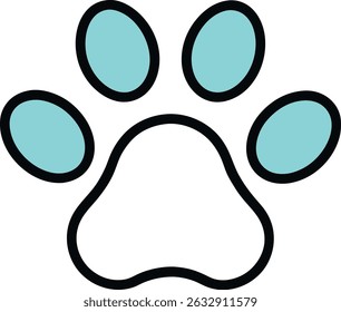 paw print with heart on white background