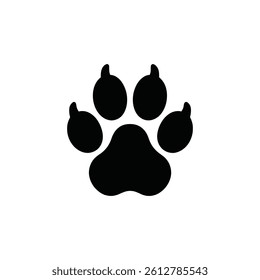 Paw Print Icon, Animal Footprint Symbol, Pet Track Design, Wildlife Paw Icon