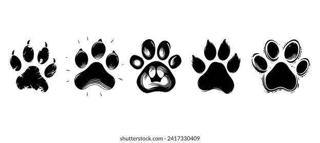 Paw print icon. Animal symbol, vector