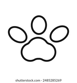 Paw Print icon Black line art vector
