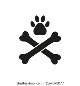 paw print icon conception with bone icon 