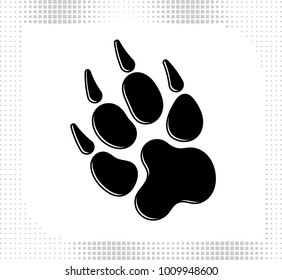 Paw Print Icon, Dog, Cat, Fox Foot Imprint Vector Art Illustration
