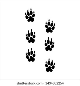 Paw Print Icon, Dog, Cat, Fox Foot Imprint Vector Art Illustration