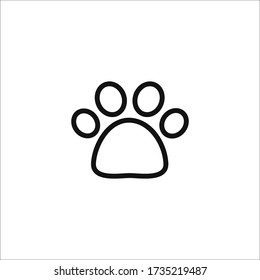 Icono de impresión de la página. Ilustración vectorial de la pezuña de perro. Huella de animales.